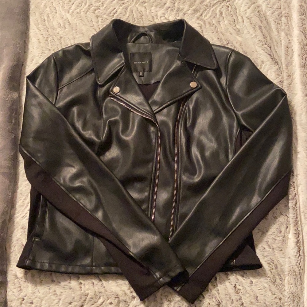 Dynamite - Black Leather Jacket (size L)